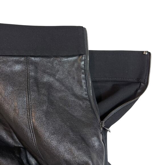 Ann Taylor Leggings Womens 6 Black Stretch Faux Leather Front Panel Side Zip - Picture 8 of 14